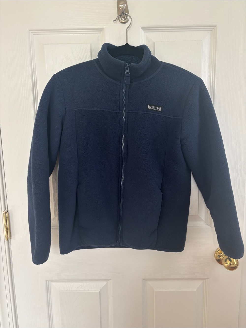Kids Navy Fleece Zip Jacket
